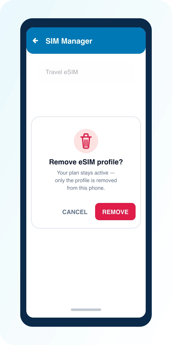 Confirm removal